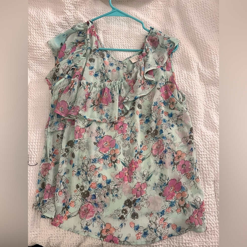 Target A New Day flowy floral top with ruffle